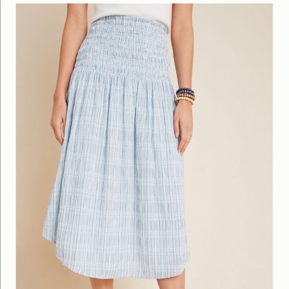 Anthropologie Karyn Smocked Midi Skirt - Picture 3 of 15